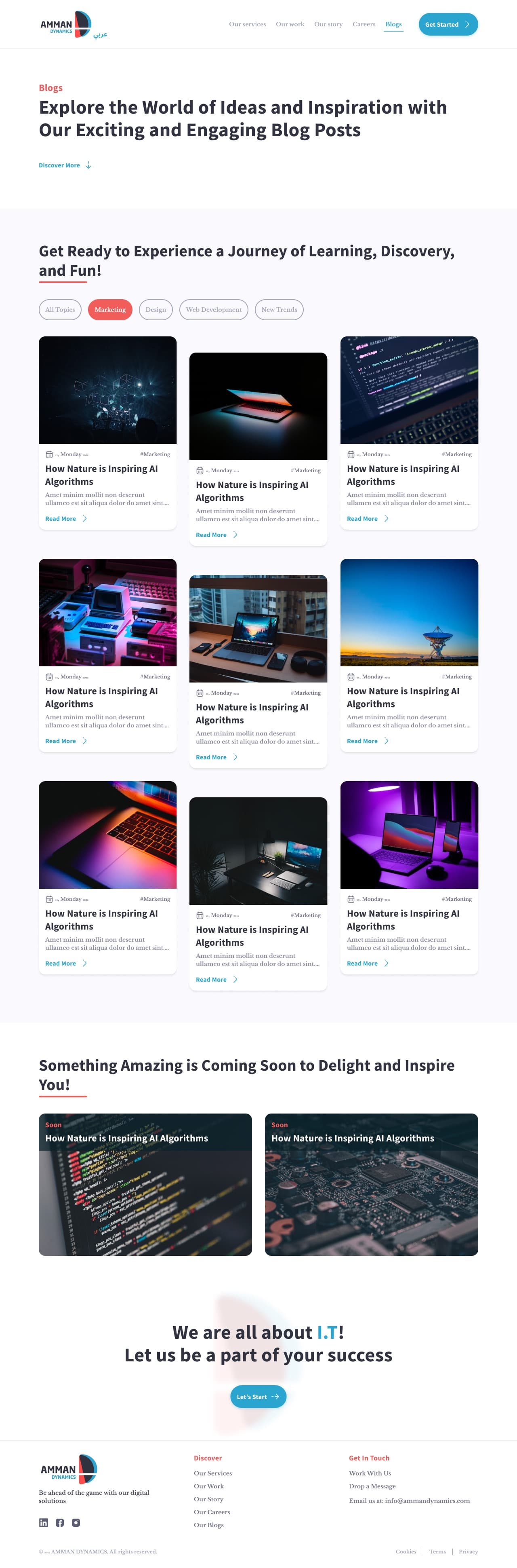 Blogs page