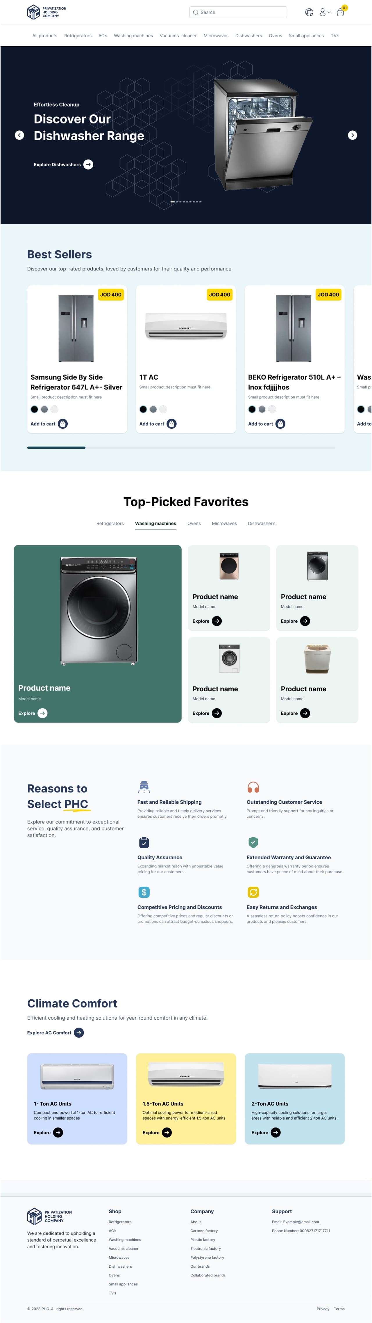 Store Home page