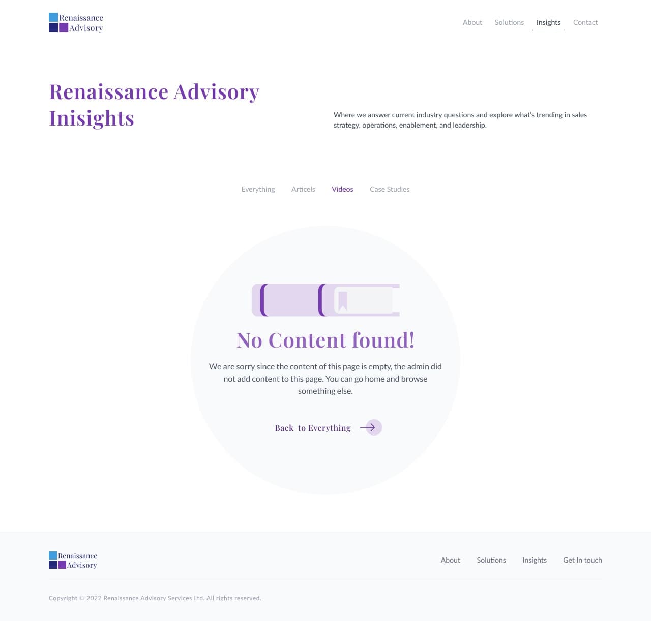 Empty state page